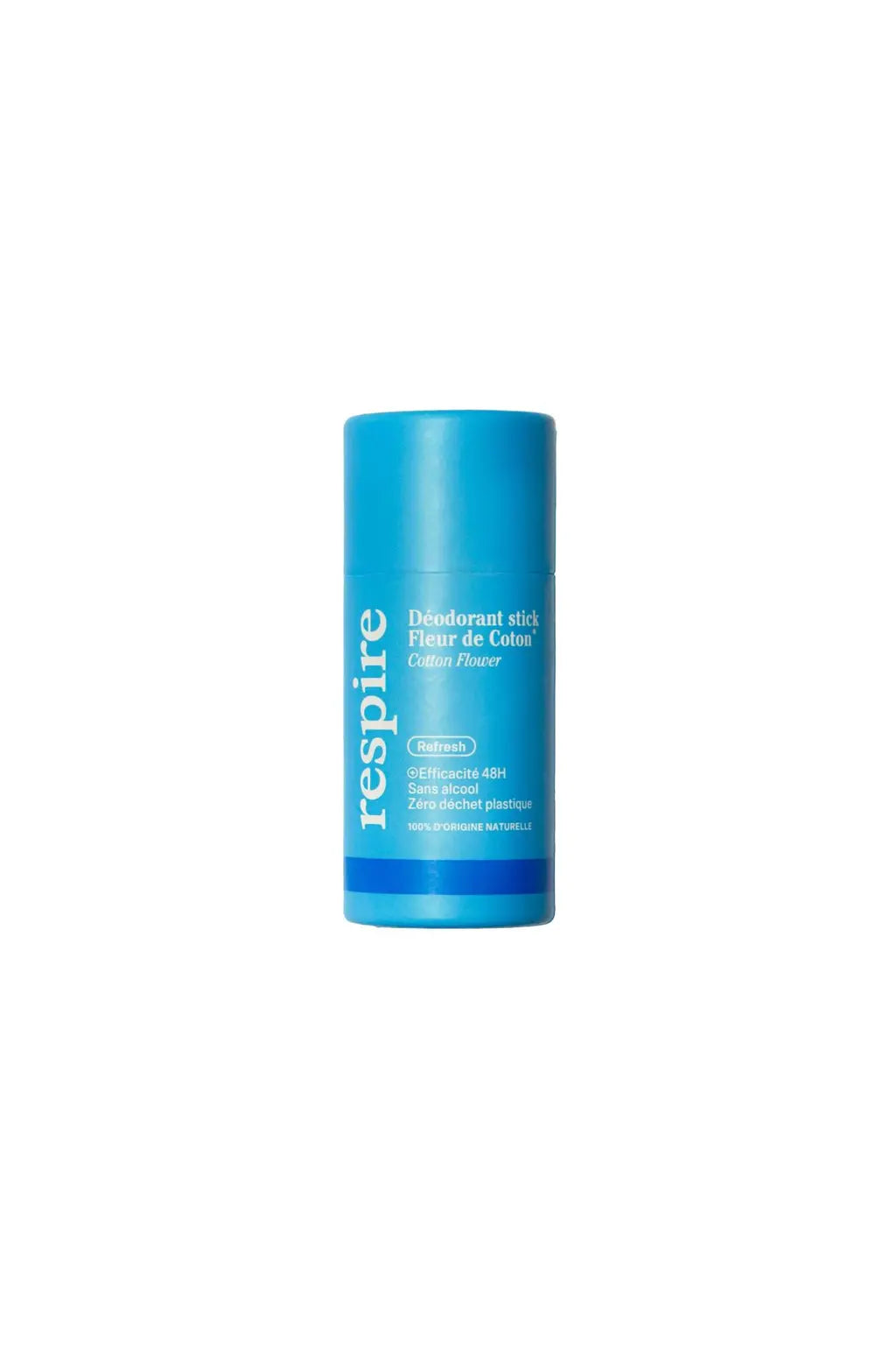 Respire Déodorant Fleur de Coton Stick Solide Efficacité 48H Carton Bio 50 g