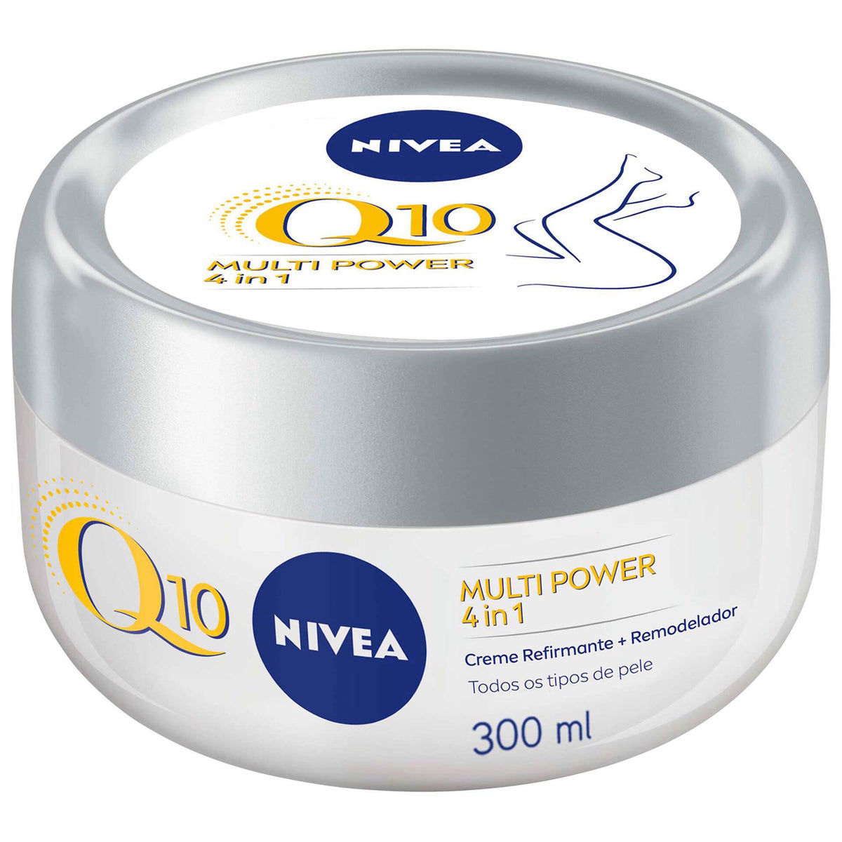 NIVEA Q10 Baume corporel 4-en-1 Fermeté + Remodelant (1 x 300 ml), Soin du corps raffermissant et intensément hydratant, Crème pour le corps au Q10 et Extrait de Soja