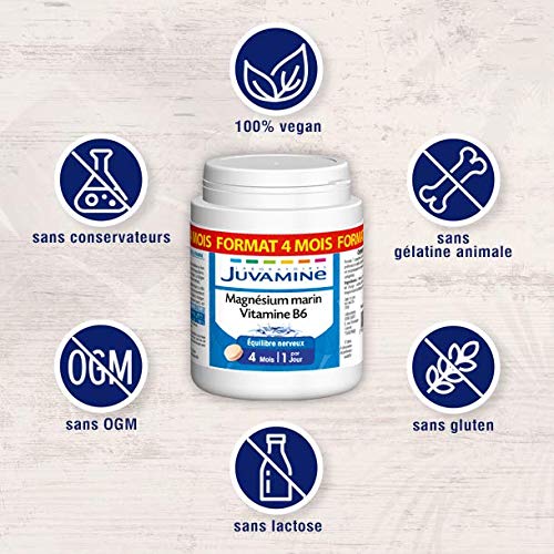 Juvamine Magnésium Marin + Vitamine B6 Format Cure Longue 120 Comprimés