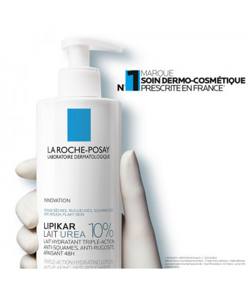 La Roche-Posay Lipikar Lait Hydratant Corps Urea 10% Triple-Action Flacon Pompe 400ml