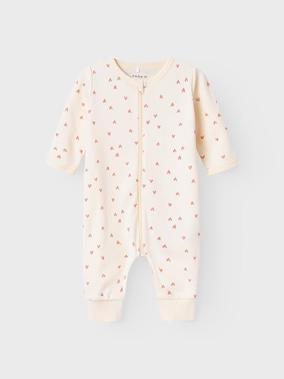 NAME IT Female Nbfnightsuit Zip Buttercream Hearts Noos Pyjama, Crème Au Beurre., 24 Mois EU