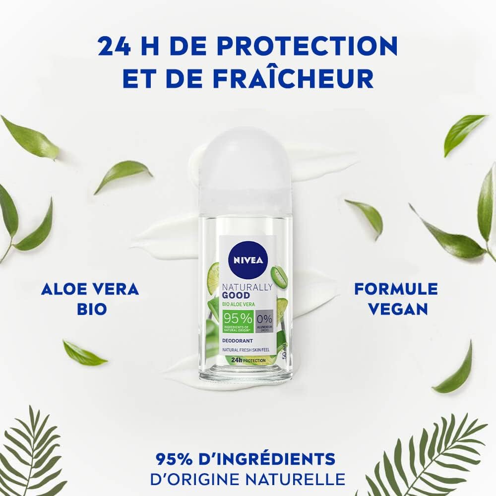 Nivea Naturally Good Protection 24H à l'Aloe Vera Bio Déodorant Spray 125 ml