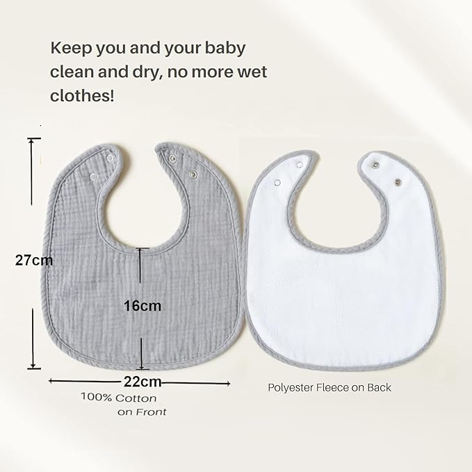 SLOSH Bavoirs Bébé Naissance Bebe Nouveau Né Coton Doux Absorbant Respirent Nourrissons Unisex Garçons Filles