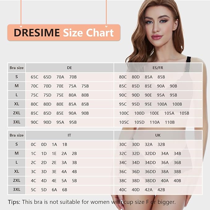 Dresime Soutien-Gorge d'allaitement, sans Couture Soutien Gorge Maternité avec Extra Extenseurs Soutien-Gorge de Grossesse sans Couture Ultra-Confortable pour Les Femmes