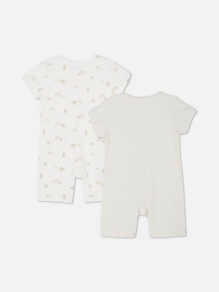 Primark Lot de 2 grenouillères zippées à manches courtes