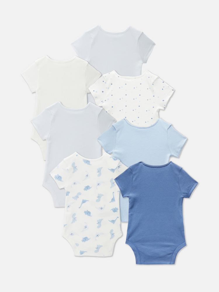 Primark Lot de 7 bodys à manches courtes dinosaures