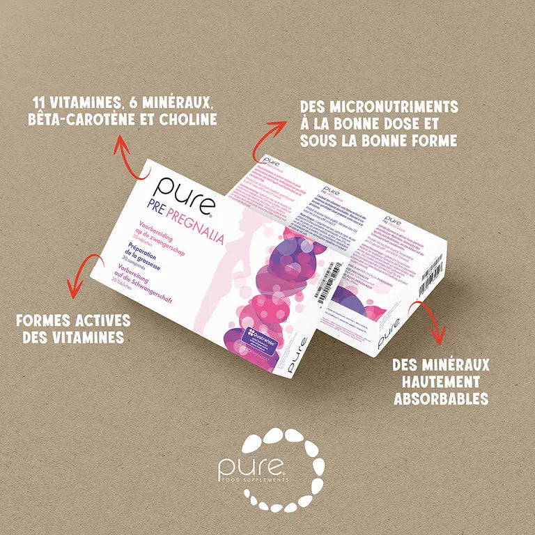 Pure Pre Pregnalia Complément Alimentaire Préparation De La Grossesse 60 Comprimés