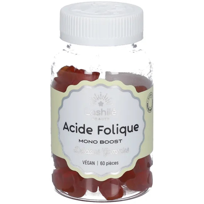 Lashilé Beauty Acide Folique Mono Boost Gommes Végan 60 Pièces