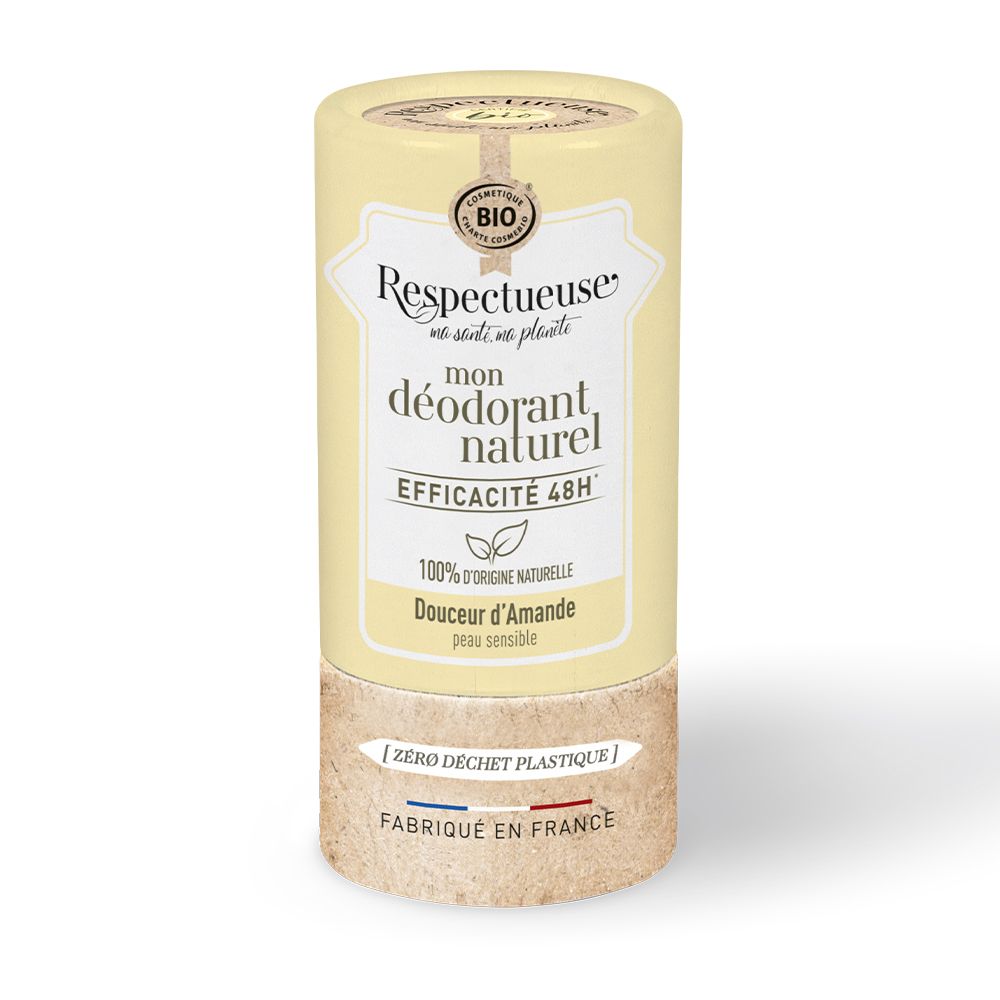 Respectueuse Mon Déodorant Naturel Douceur d'Amande Peaux Sensibles Bio 50 g