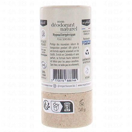 Respectueuse Mon Déodorant Naturel Hypoallergénique Peaux Sensibles Bio 50 g