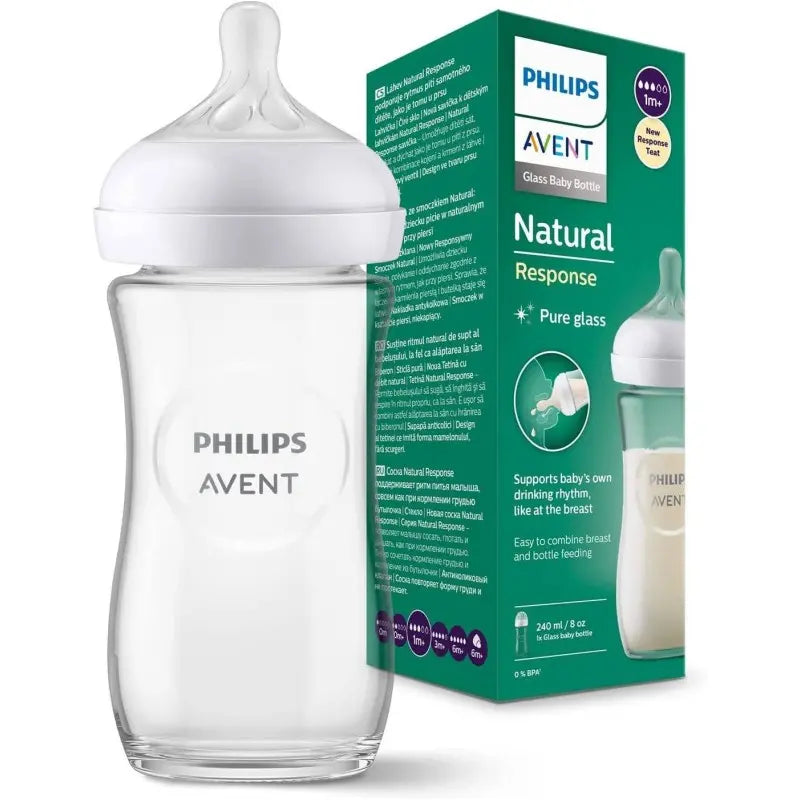 Philips Biberon à Réponse Naturelle - en Verre - 240 ml