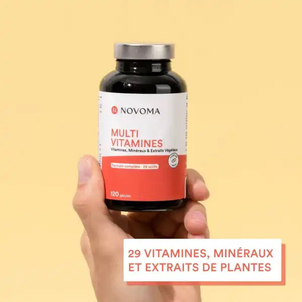 Novoma Multivitamines Vitamines Minéraux & Extraits Végétaux 120 Gélules