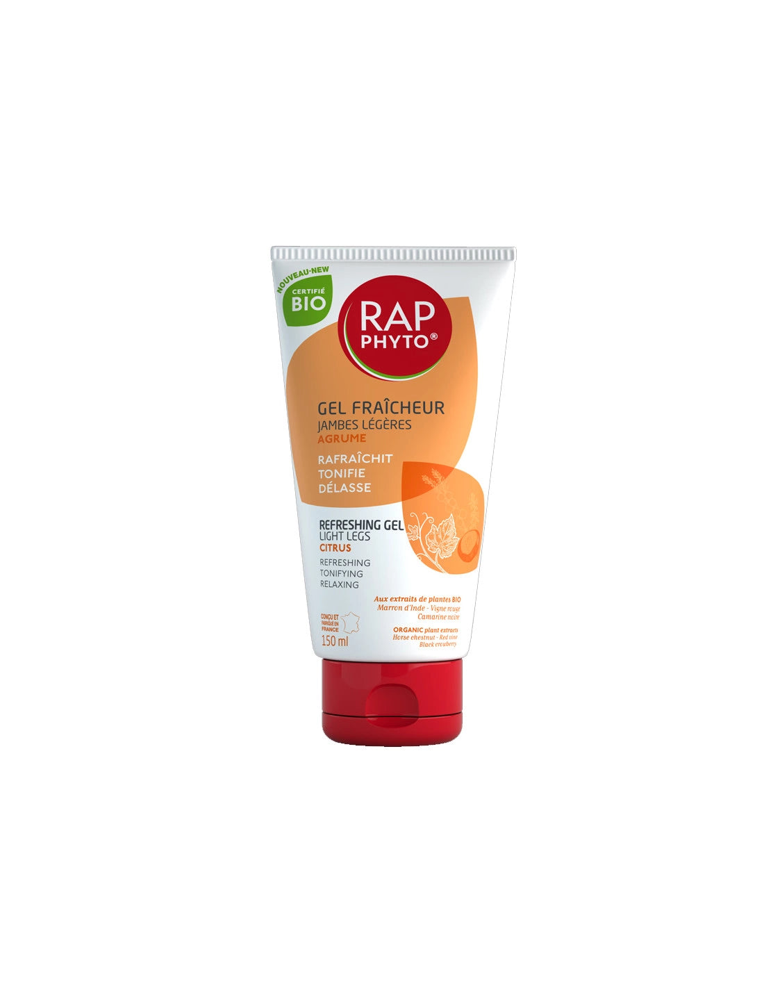 Rap Phyto Bio - Gel Fraicheur jambes légères parfum agrumes tube 150 ml