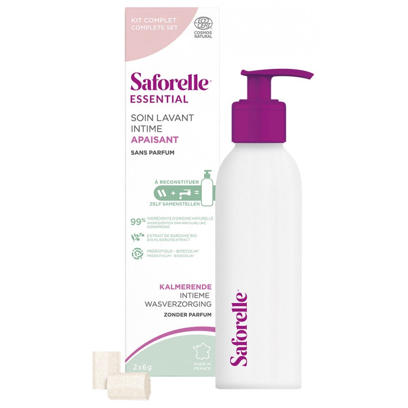 Saforelle Soin Lavant Intime Apaisant à Reconstituer 1 Flacon + 2 Bâtonnets de 6 g