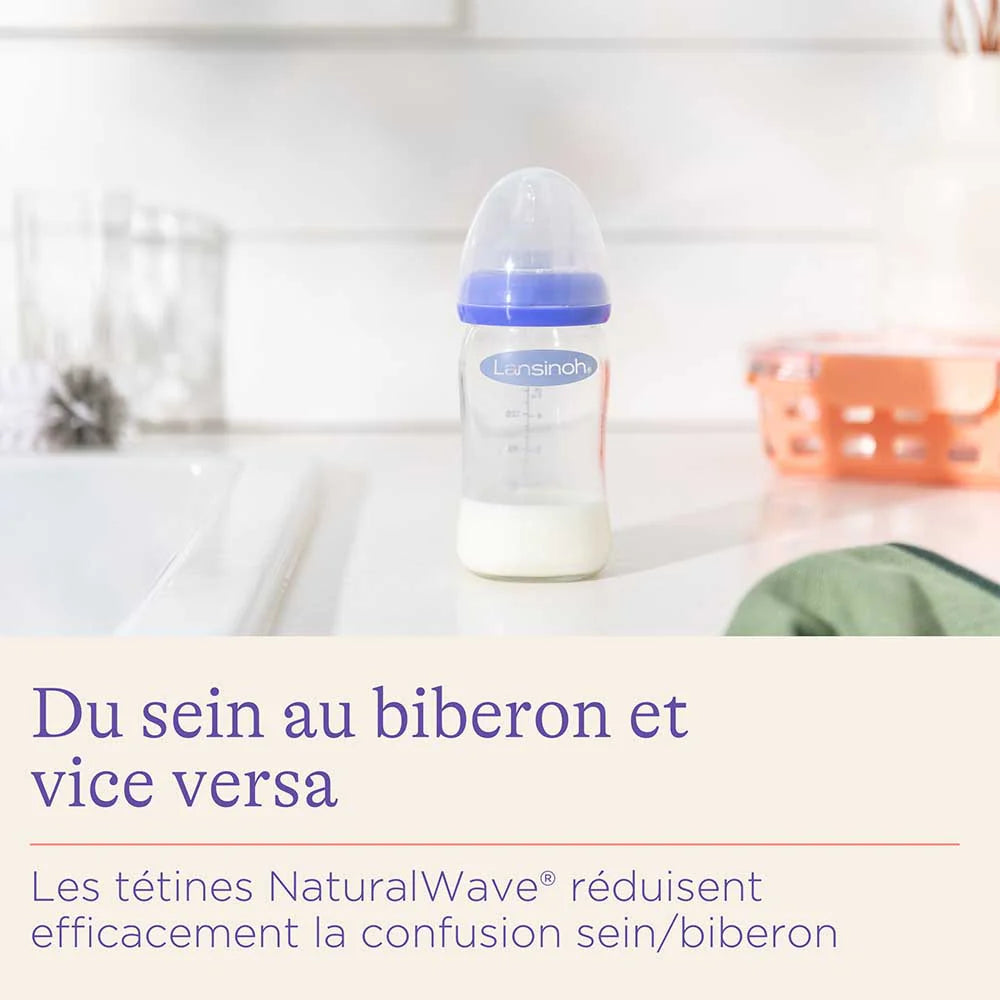 Lansinoh Biberon Verre Natural Wave 240 ml