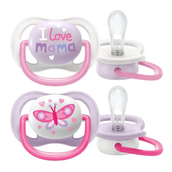 Philips Avent Lot de 2 sucettes Ultra Air sans BPA pour les bébés âgés de 0 à 6 mois