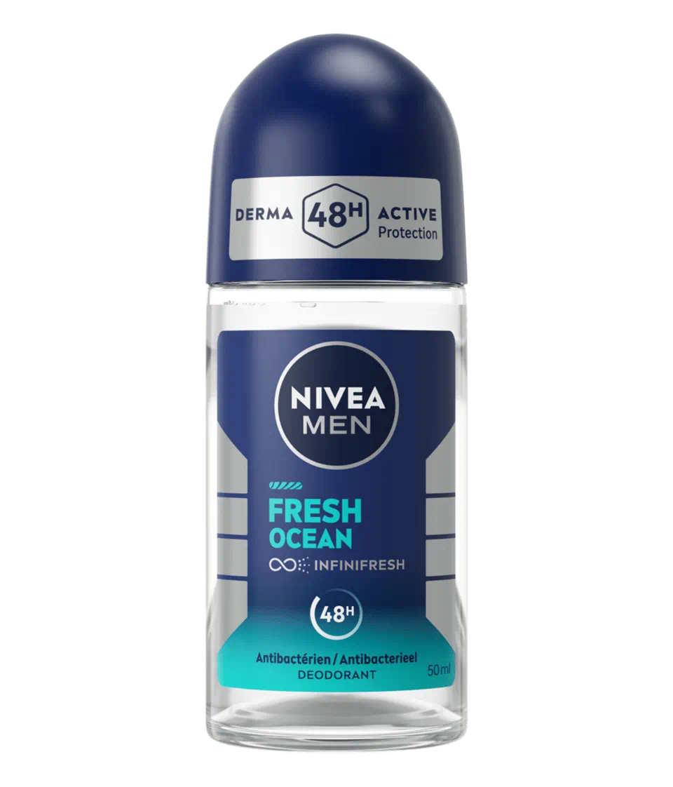 NIVEA MEN Déodorant bille Fresh Ocean 0 % (1 x 50 ml), déodorant homme protection 48h