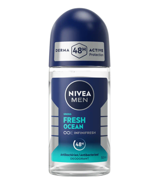 NIVEA MEN Déodorant bille Fresh Ocean 0 % (1 x 50 ml), déodorant homme protection 48h