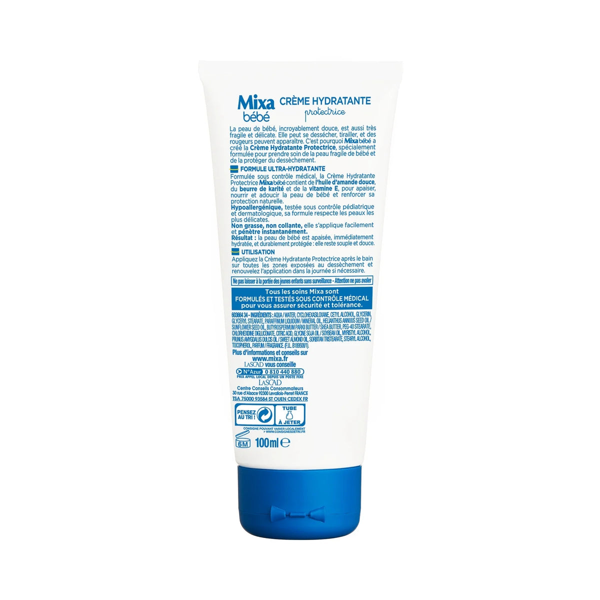 Mixa Bébé Crème Hydratante Protectrice Anti Dessèchement 100 ml