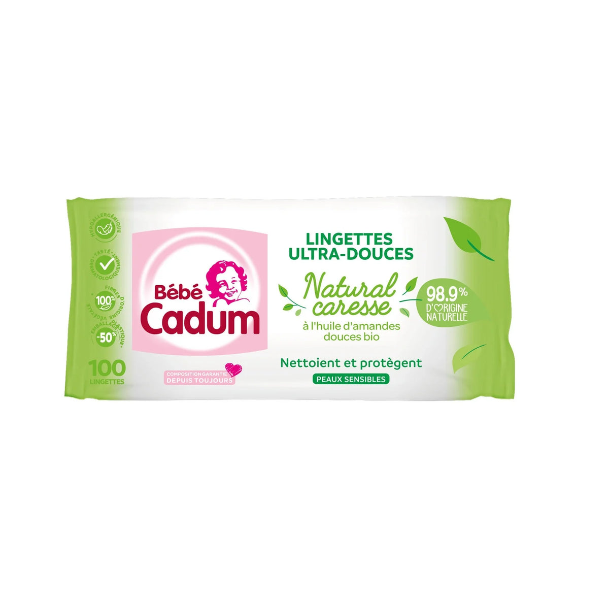 CadumBébé Cadum Lingettes Ultra Douces Peaux Sensibles 100 Unités
