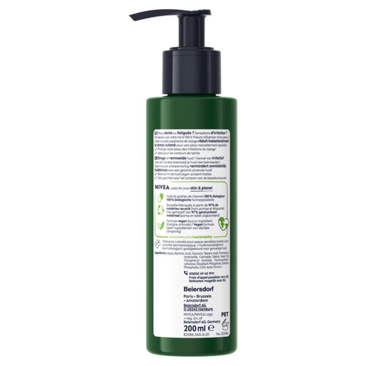 Nivea Men Sensitive Gel De Rasage Liquide Flacon-Pompe 200ml