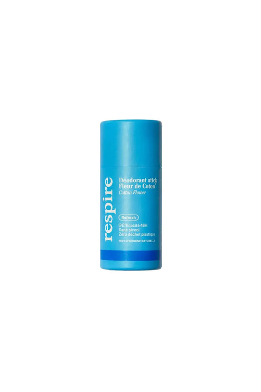 Respire Déodorant Fleur de Coton Stick Solide Efficacité 48H Carton Bio 50 g