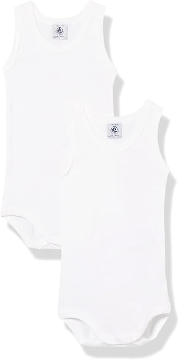 Petit Bateau  Lot de 5 bodies bébé blancs