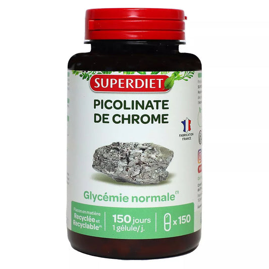 Superdiet Picolinate de Chrome Glycémie Normale 150 Gélules