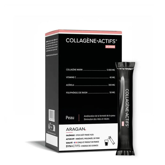 Aragan Synactifs Collagène Actifs Fermeté de la Peau Rides et Ridules 20 Sticks