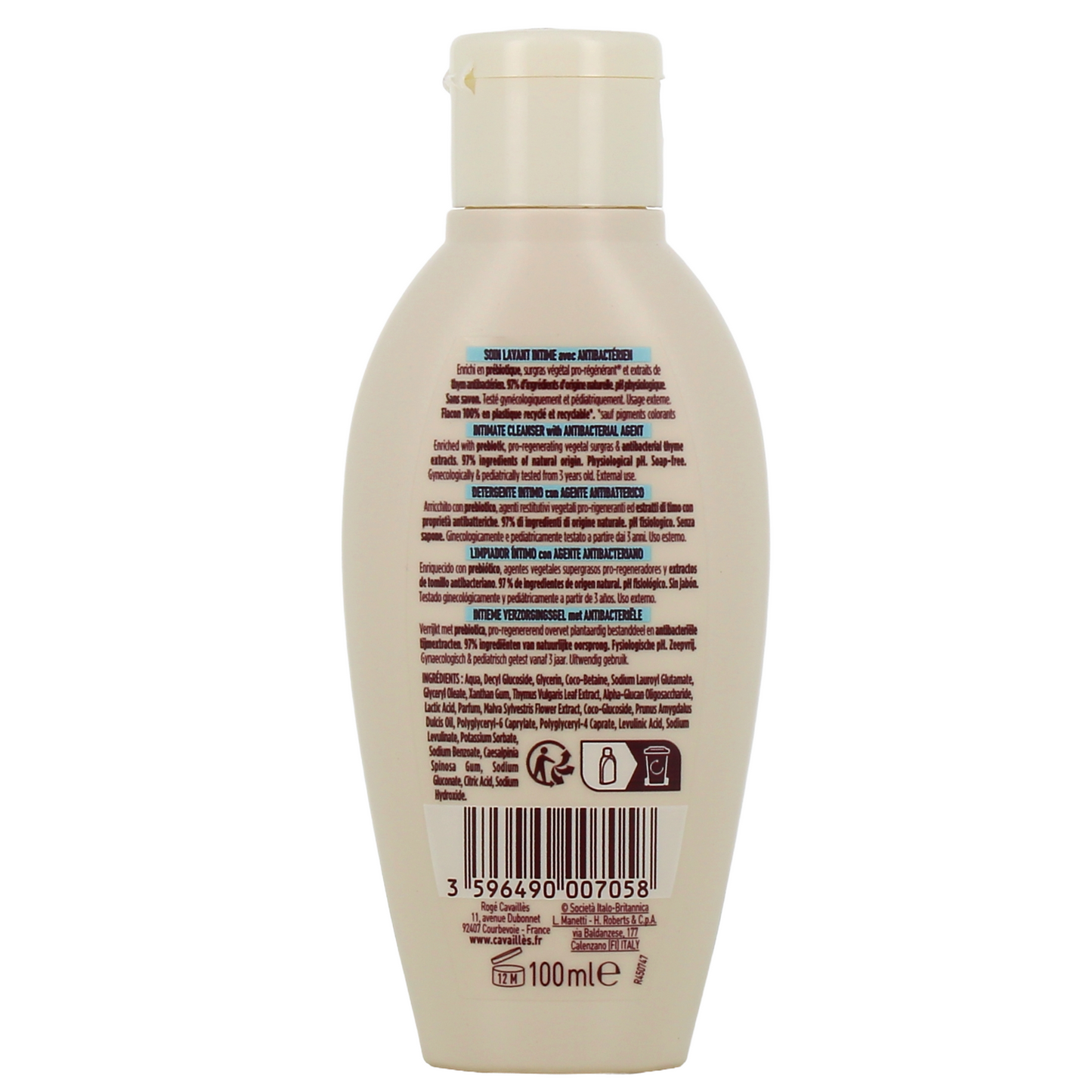 Cavaillès Rogé Cavaillès Soin Lavant Toilette Intime Antibactérien 100 ml