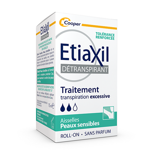 Etiaxil Détranspirant Aisselles Peaux Sensibles Transpiration Excessive Roll-On 15 ml