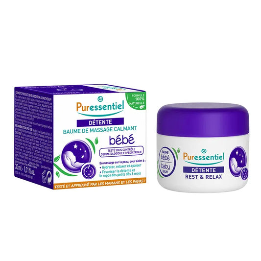 Puressentiel Baume de Massage Calmant Bébé Détente Aux 3 Huiles Essentielles - 30 ml