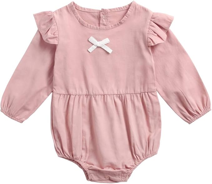 Santuloz Coton Filles Bodys Mignonne Bébé Manche Longue Vêtements Décontractée