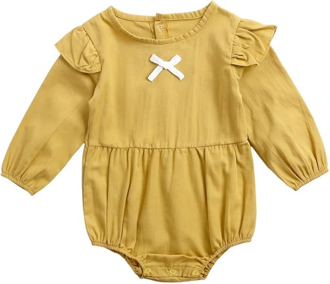 Santuloz Coton Filles Bodys Mignonne Bébé Manche Longue Vêtements Décontractée