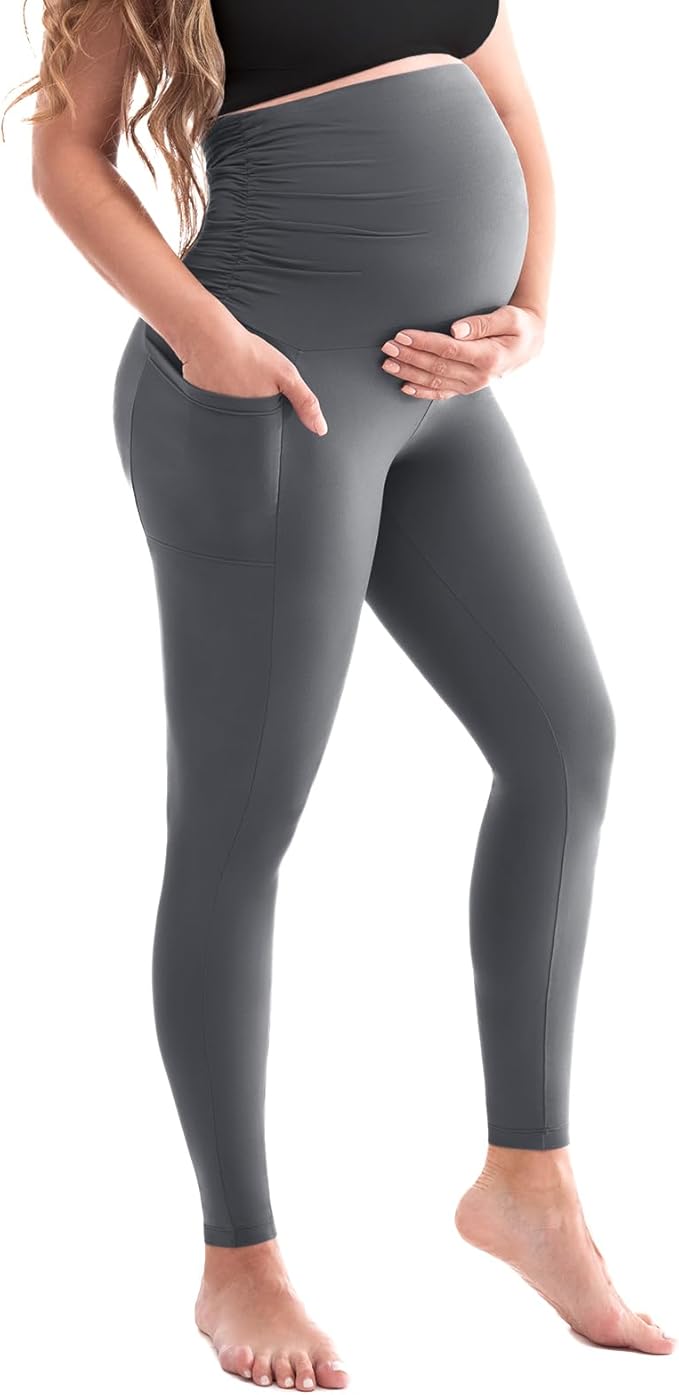 SINOPHANT Leggings de maternité Taille Haute Pantalon de maternité Opaque Leggings de Grossesse Elastique Souple Maternité Mode Maison Yoga Sport