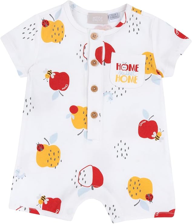 Chicco Barboteuse en Coton, Ouverture Arrière et Rabat Pyjama pour bébé et garçon