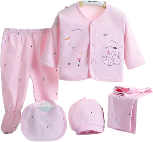 Gajaous Ensembles de vêtements en coton pour bébés garçons et filles nouveau-nés de 0 à 3 mois, comprenant des hauts, un chapeau, un pantalon et une tenue assortie