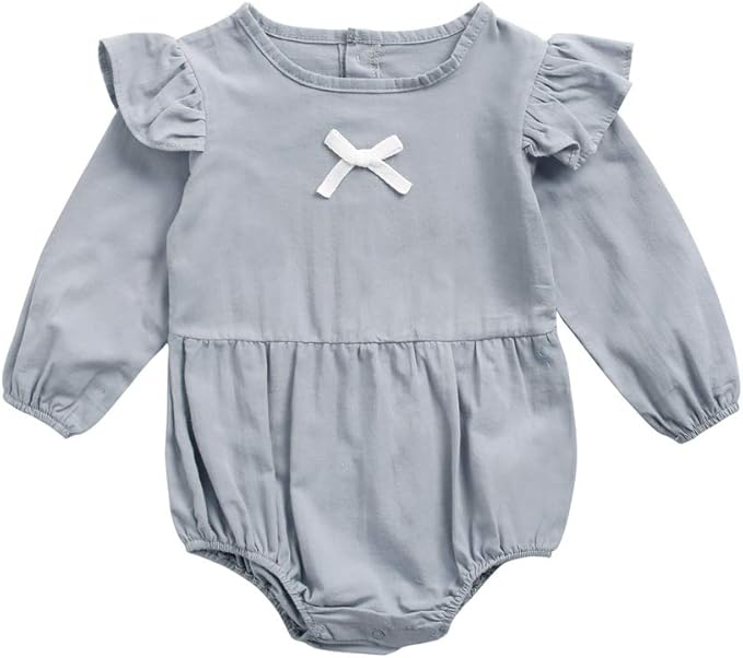 Santuloz Coton Filles Bodys Mignonne Bébé Manche Longue Vêtements Décontractée