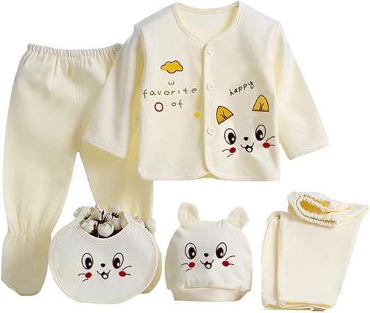 Gajaous Ensembles de vêtements en coton pour bébés garçons et filles nouveau-nés de 0 à 3 mois, comprenant des hauts, un chapeau, un pantalon et une tenue assortie