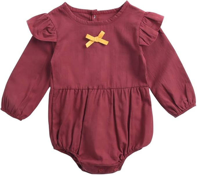Santuloz Coton Filles Bodys Mignonne Bébé Manche Longue Vêtements Décontractée