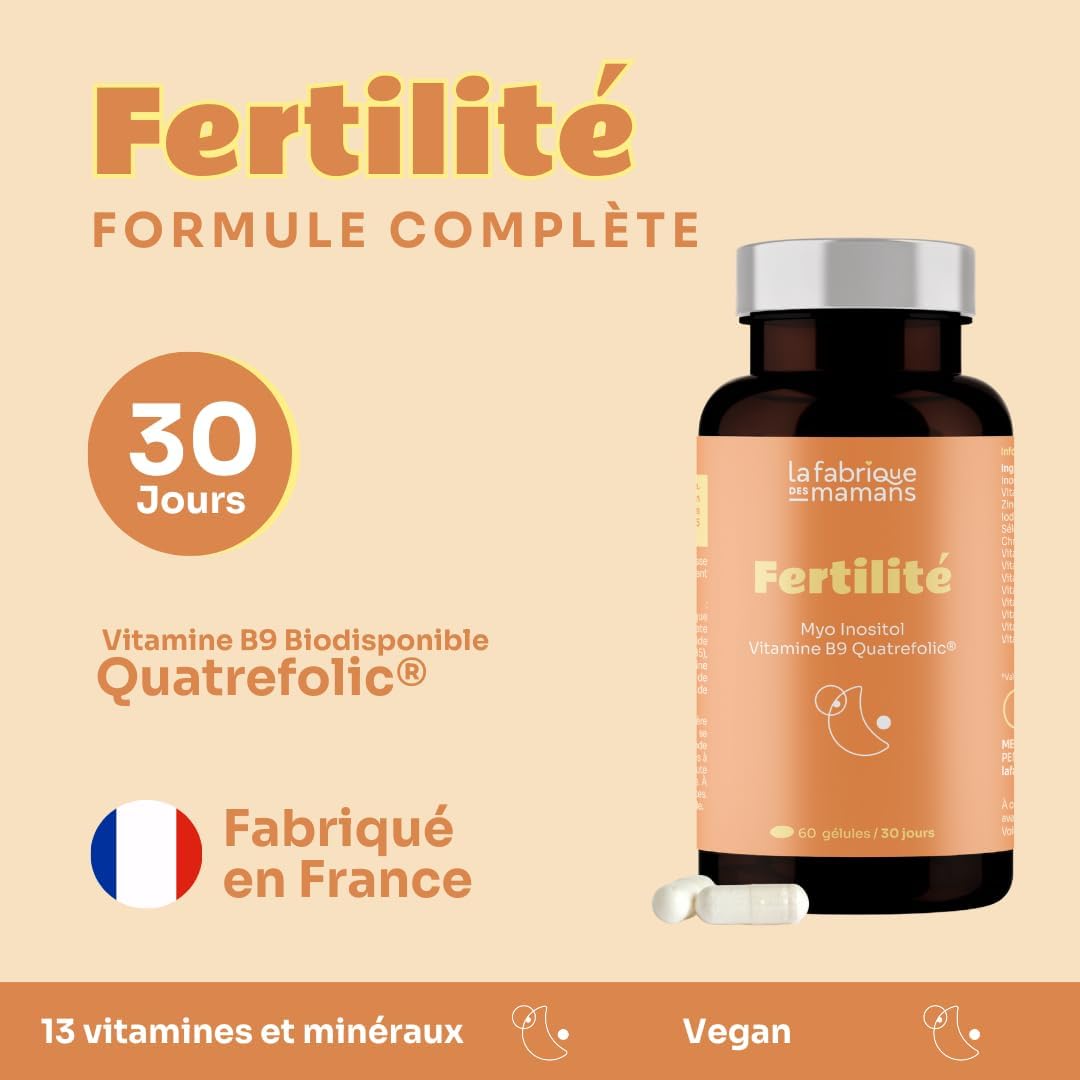 La fabrique des mamans, Fertilité, Conception et Grossesse | Complément alimentaire, Vitamine B9 (acide folique), Myo Inositol, Iode | La fabrique des mamans, 30 jours, Vegan, Fabriqué en France