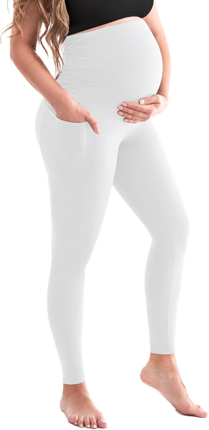 SINOPHANT Leggings de maternité Taille Haute Pantalon de maternité Opaque Leggings de Grossesse Elastique Souple Maternité Mode Maison Yoga Sport