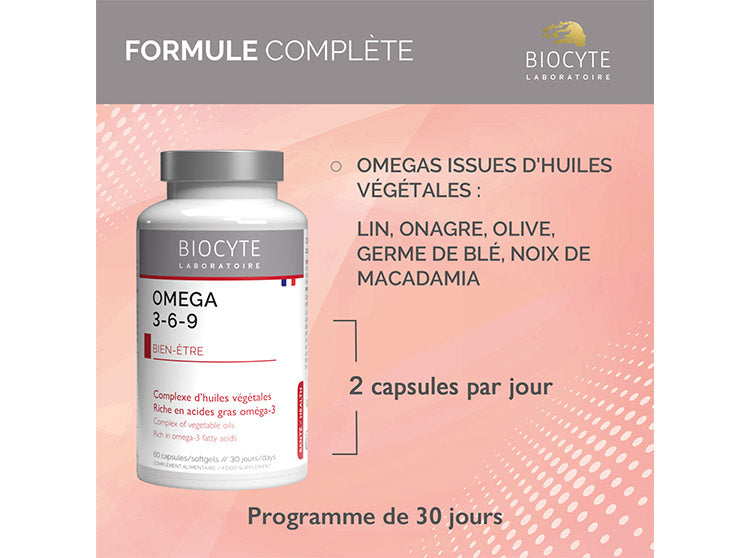 Biocyte Longevity Oméga 3 - 6 - 9 - Bien-Être - 60 Capsules