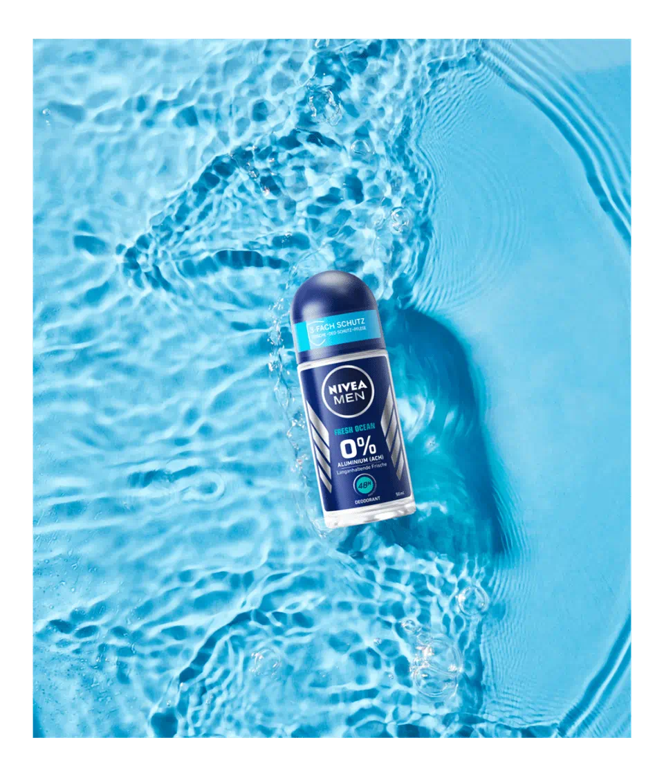 NIVEA MEN Déodorant bille Fresh Ocean 0 % (1 x 50 ml), déodorant homme protection 48h