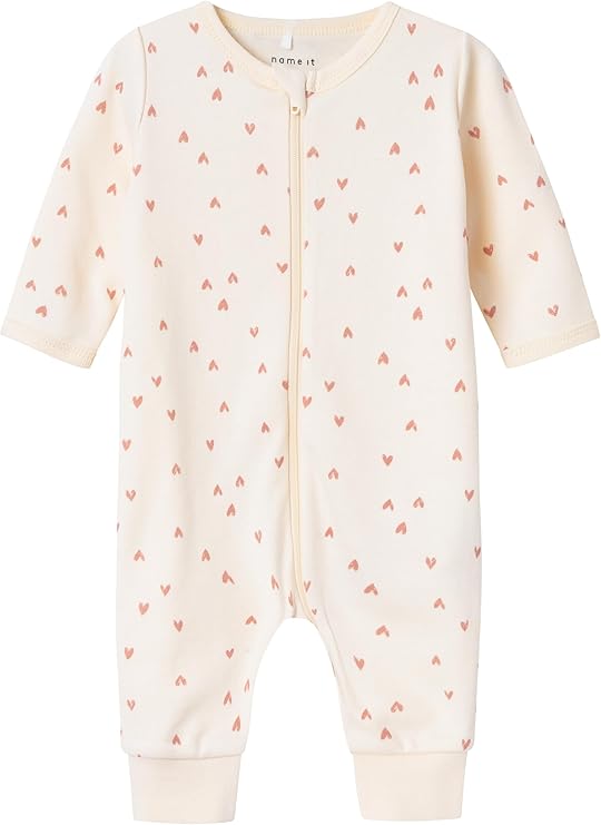 NAME IT Female Nbfnightsuit Zip Buttercream Hearts Noos Pyjama, Crème Au Beurre., 24 Mois EU