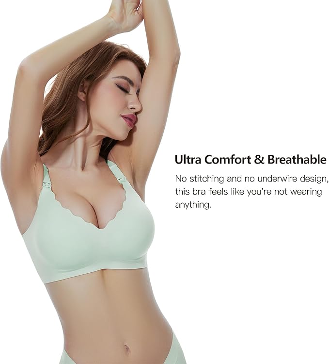 Dresime Soutien-Gorge d'allaitement, sans Couture Soutien Gorge Maternité avec Extra Extenseurs Soutien-Gorge de Grossesse sans Couture Ultra-Confortable pour Les Femmes