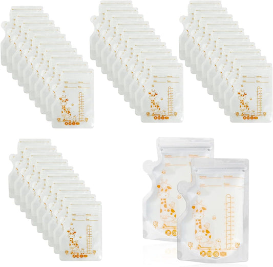 PFLYPF 40 pièce morceaux de sac de stockage pré-stérilisé, sac de stockage de lait maternel, sac de congélation de lait de 250 ml, sac de conservation au frais avec échelle, double fermeture à glissière