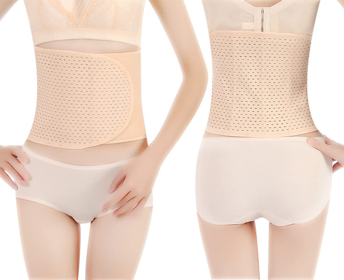 Ericotry 1 bande ventrale post-partum respirante et réglable - Ceinture abdominale post-opératoire - Soutien du ventre - Ceinture de récupération post-partum - Taille L - Beige