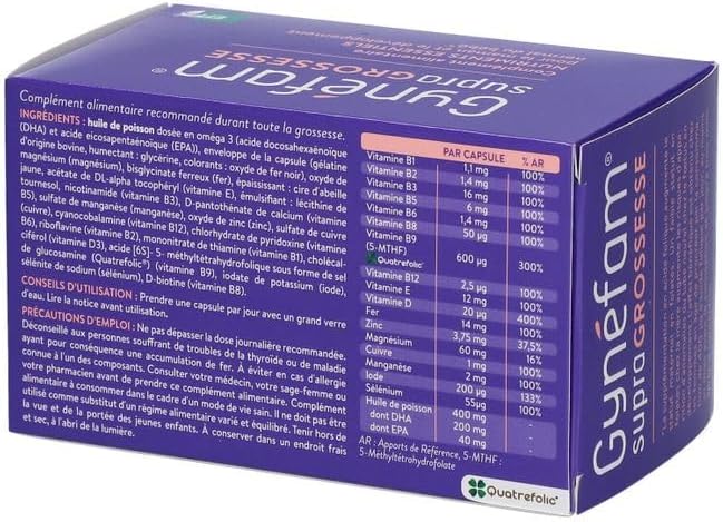 Gynéfam supra GROSSESSE Complément alimentaire Boite de 90 capsules 3 mois