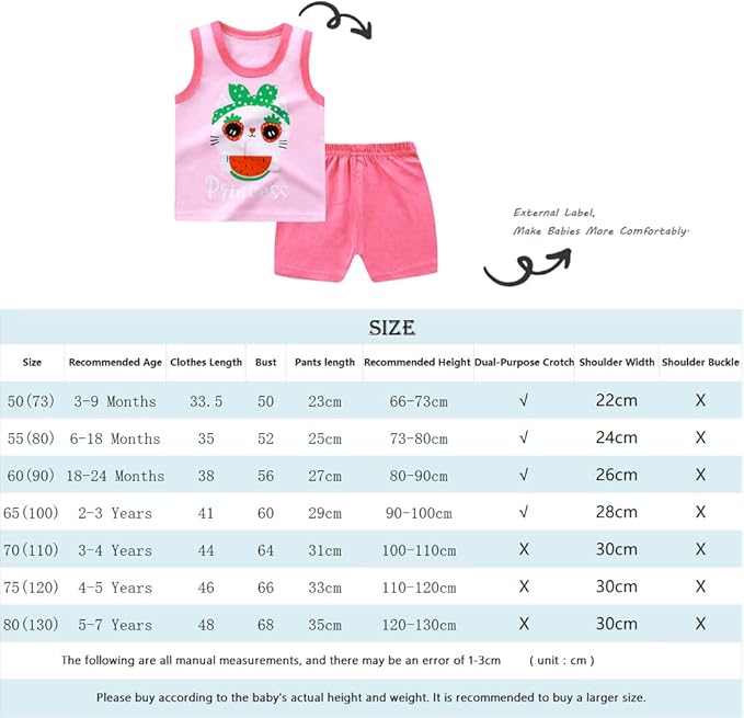 XM-Amigo 8 Pack De Filles Ou Bébé Filles sans Manches T-Shirt Débardeurs Pantalons Courts Ensembles De Vêtements, Âge (3 Mois à 7 Ans)